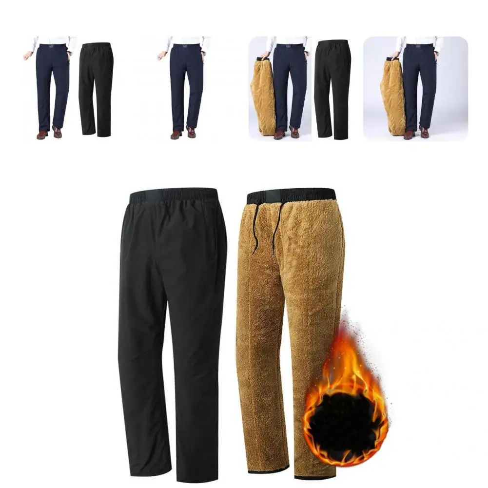 

Thick Great Drawstring Winter Pants Wear-resistant Men Pants Simple for Home