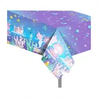 130*220 см фиолетовая ракушка русалки Одноразовая полиэтиленовая скатерть Русалка тема скатерть ДЕВУШКА под морем декор для вечеринки в честь Дня Рождения