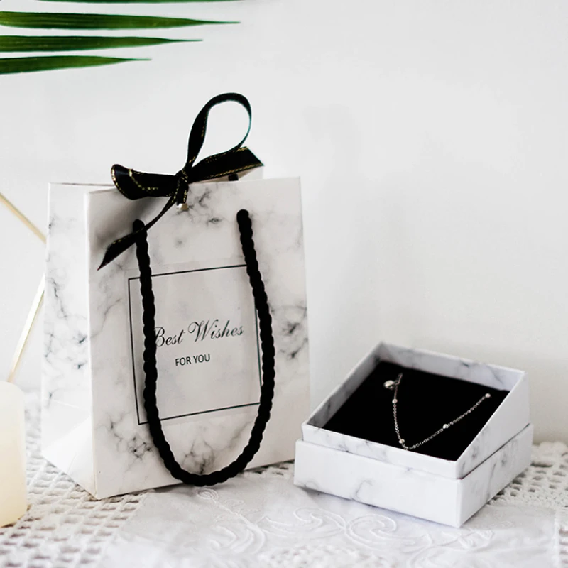 Мраморное кольцо ins cold wind часы серьги Ранняя упаковка для хранения ювелирных