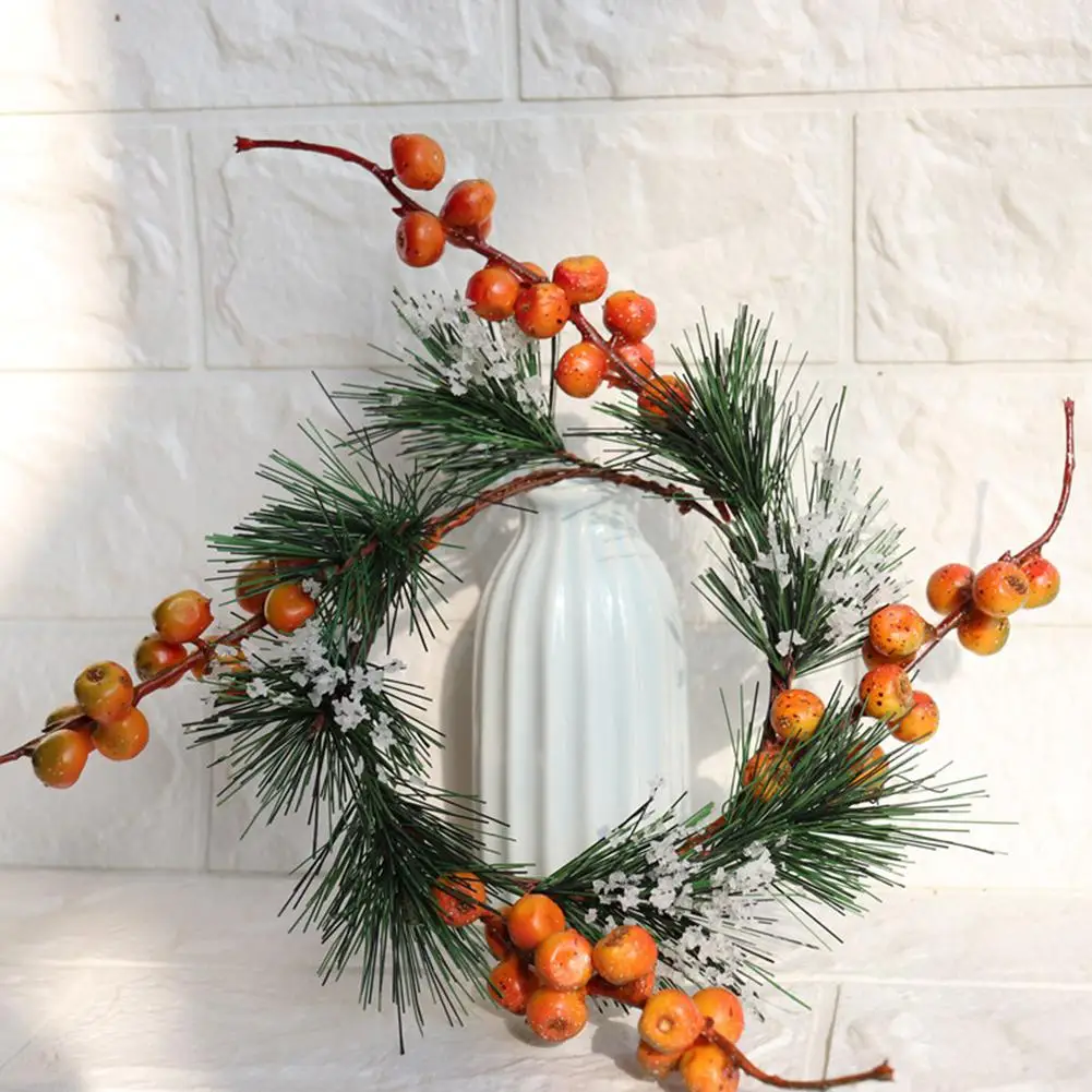 1 шт. искусственные растения ягодная форма сосновый венок гирлянда с зелеными