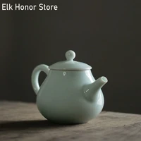 300ml shadow blue pottery teakettle master cups handmade blue and white teapot strainers filter milk oolong tea teaset
