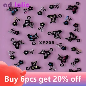 Модные 3d наклейки для дизайна ногтей, наклейки для ногтей, бабочка и цветок со стразами, подвески, сделай сам, украшения, маникюрные инструменты