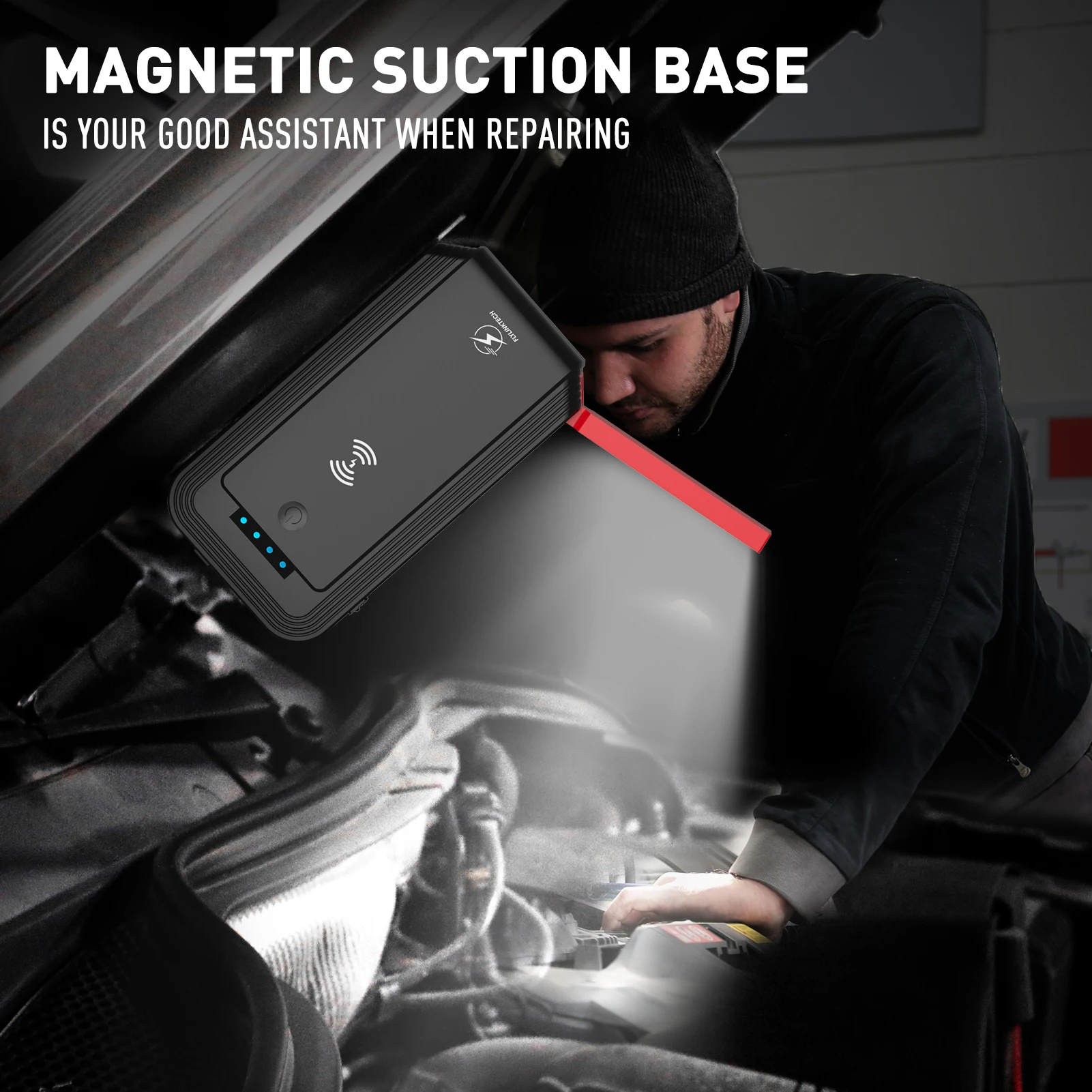 

FLYLINKTECH CF500 Portable Car Jump Starter 18000mAh 1500A Peak 12V Car Battery Booster Power Bank Powerful LED Lights