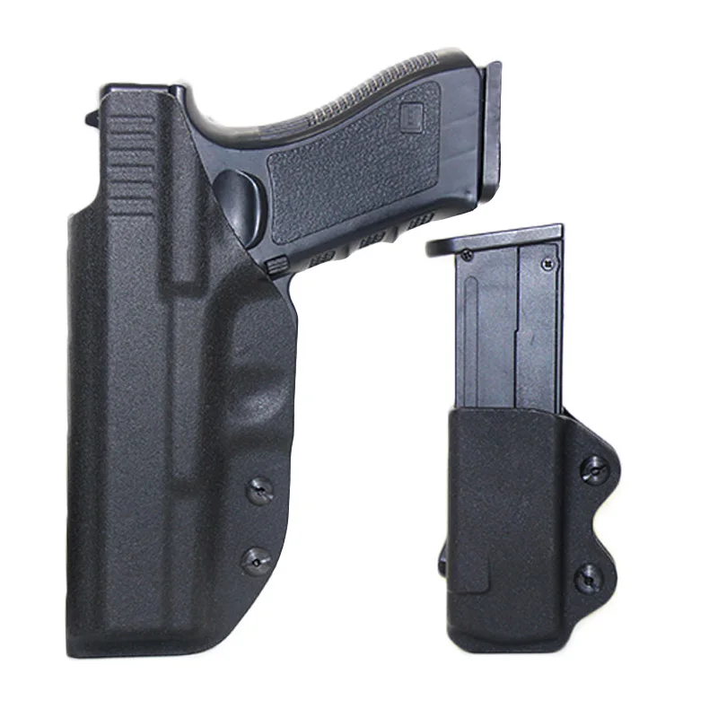

IWB Kydex Airsoft Pistol Gun Holster For Glock 17 22 31 43 43X Holsters Concealed Carry With 9mm Mag Pouch Hunting Accessories