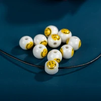 1010pcs punk style smiling face high temperature exquisite high quality ceramic beads jewelry making accessories my267