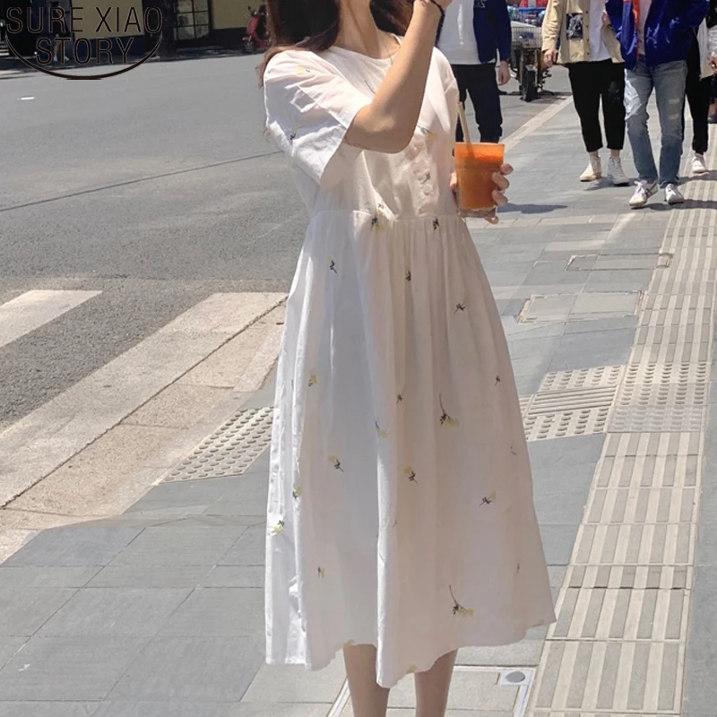 

Шикарные платья с цветочной вышивкой, женское летнее платье с рукавом 13845, длинное платье с V-образным вырезом, повседневные свободные вечер...