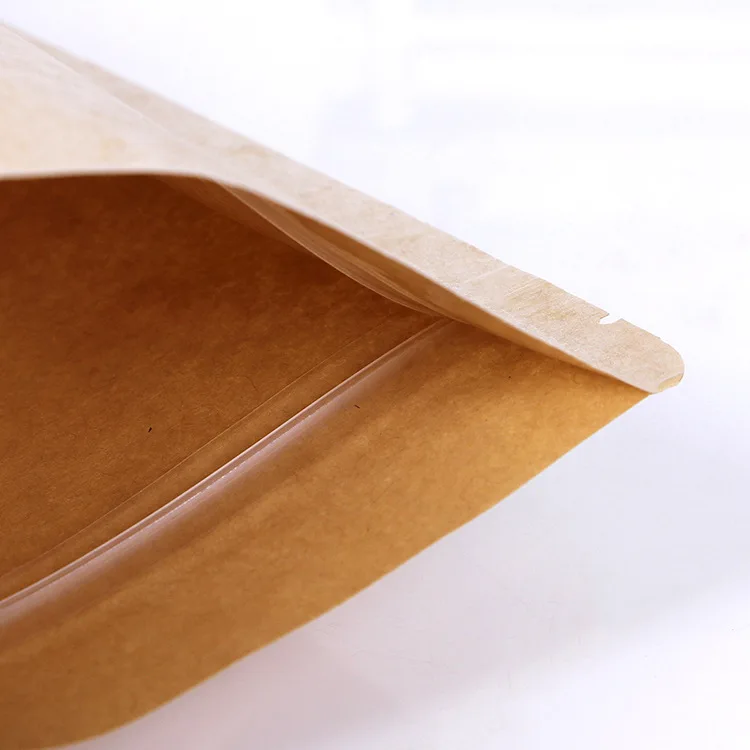 Водонепроницаемые бумажные пакеты на молнии коричневые с окошком 10 шт. пригодные