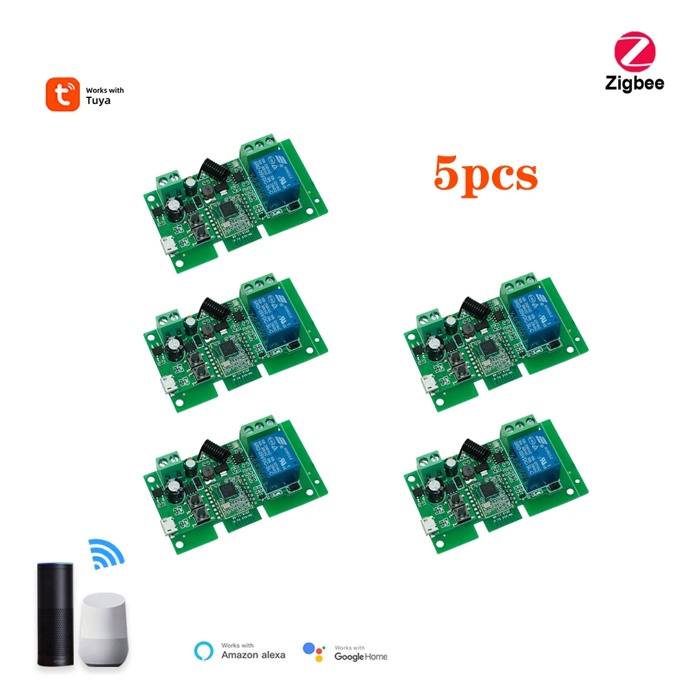 

Zigbee Wifi Smart Switch Remote Control 1CH Smart Home Tuya APP Control Smart Module to Work With Alexa Google Home Outlets