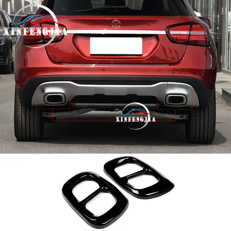 Для Mercedes Benz GLA Class X156 14 20 черный 2 * стальной цилиндр выхлопной трубы глушители