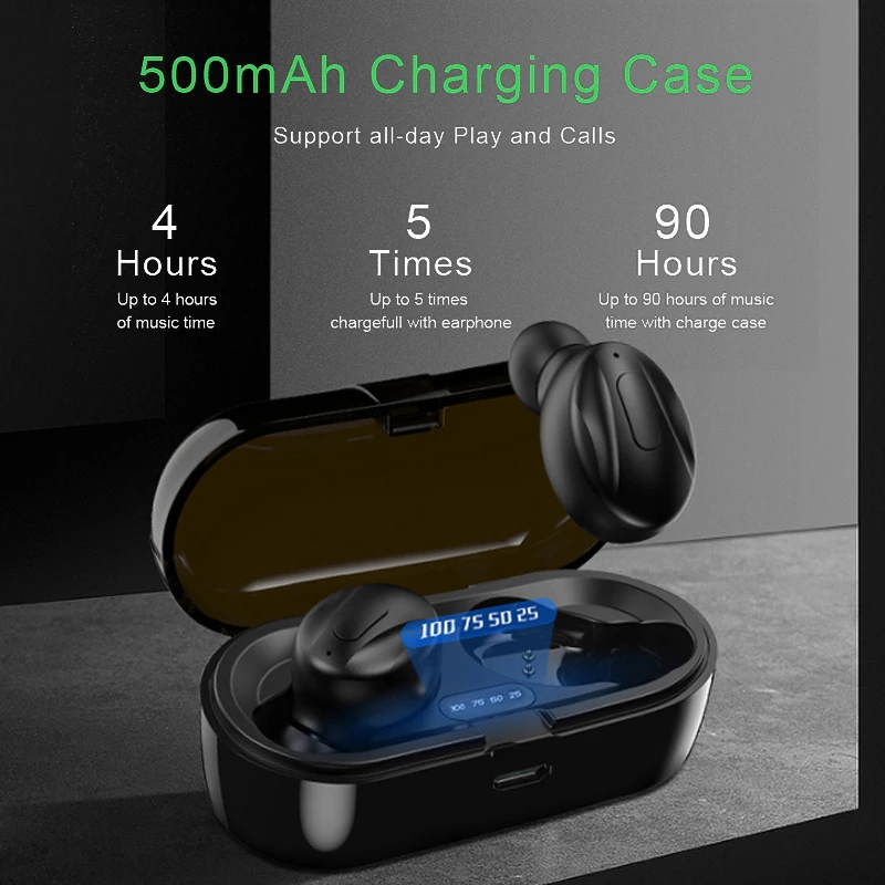 

Charging Case IPX5 Waterproof Sports Earpiece 5.0 Headphones Touch Control with Stereo Earbuds True Wireless Earphones Bluetooth