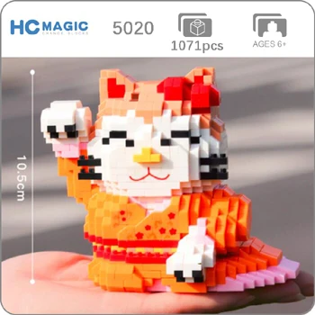 5020 HC большая удача Кот деньги Abacus НДС животное 3D модель DIY Алмаз Мини Строительные маленькие блоки кирпичи игрушка для детей без коробки - Цвет: 5020