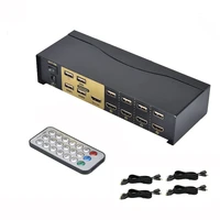 4 port smart kvm switch hdmi compatible box 4 in 1 out usb mouse keyboard sharing distributor with cable
