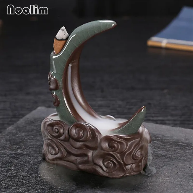 Зеленые керамические искусственные благовония в форме ракушки из бамбука | Дом и