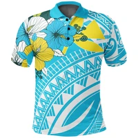 hawaii polo shirt polynesian pattern aquamarine stone 3d printed polo shirt men women short sleeve summer t shirt