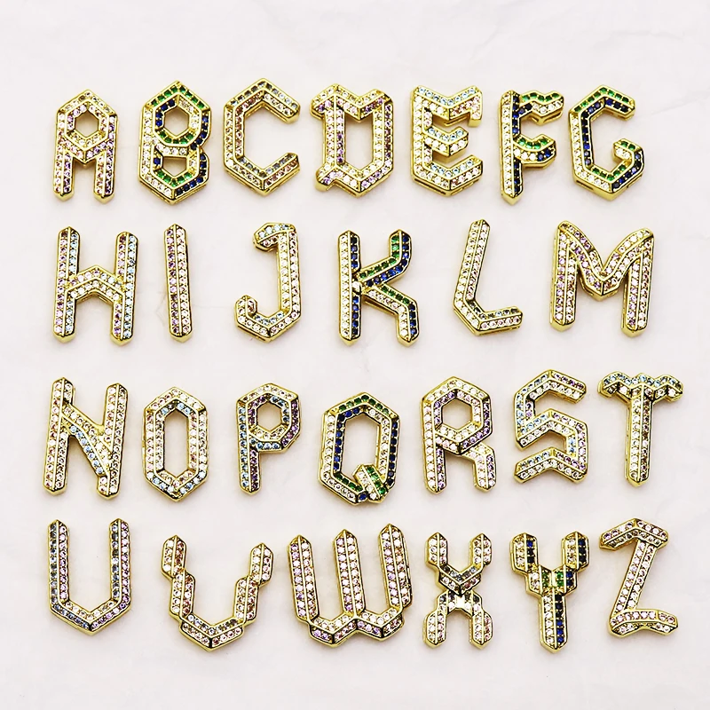 

20 Pieces Zircon letter Jewelry Charms necklace&bracelet accessories Connector pendants Charms for women accessories 7322