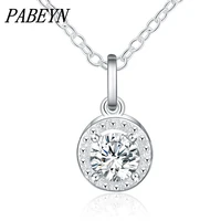 pabeyn jewelry 925 sterling silver necklace zircon pendant necklace for woman charm jewelry gift
