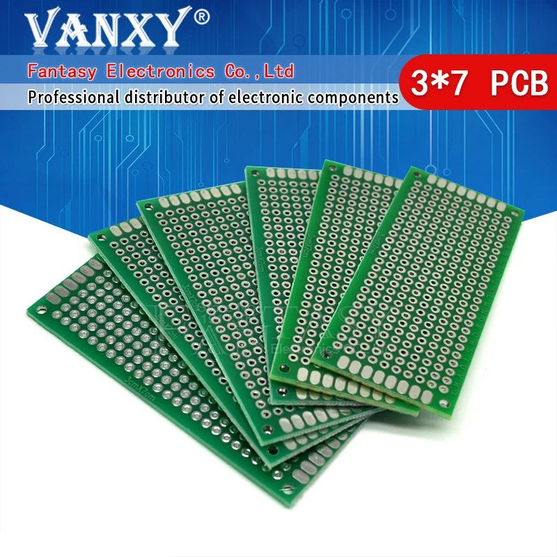 

5 шт. 3x7 см 3*7 двухсторонний прототип печатной платы diy универсальная печатная плата