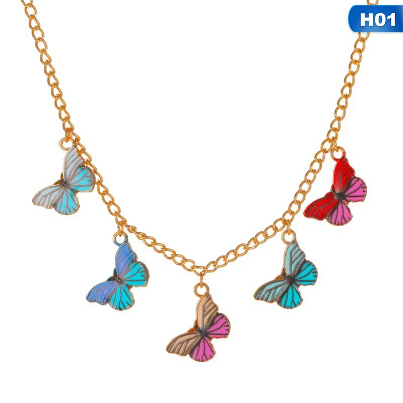 

Cute Butterfly Choker Necklace Women Chain StatementCollar Female Jewelry Boho Beach Best Valentine's Day Gift For Girls Friends
