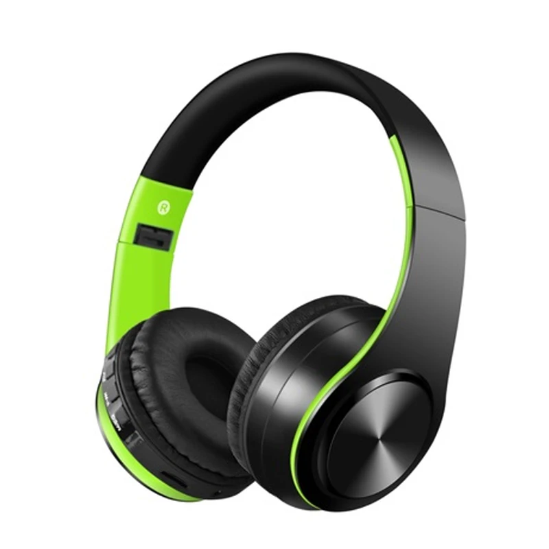 green HATOSTEPED беспроводные eнаушники игровые Bluetooth наушники-вкладыши с микрофоном/FM для мобильного телефона ПК Музыка беспроводные наушники - Цвет: green