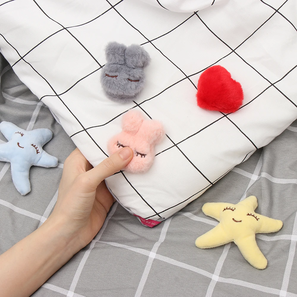 4 шт. Нескользящие плюшевые подставки для одеял в форме кролика сердца зажимы