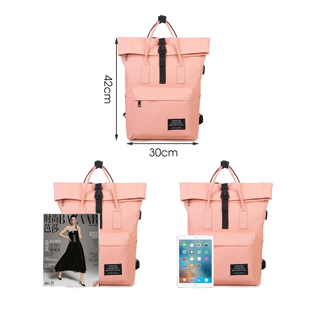 Herald Fashion женский рюкзак с usb зарядкой холщовый для девочек ноутбука школьные