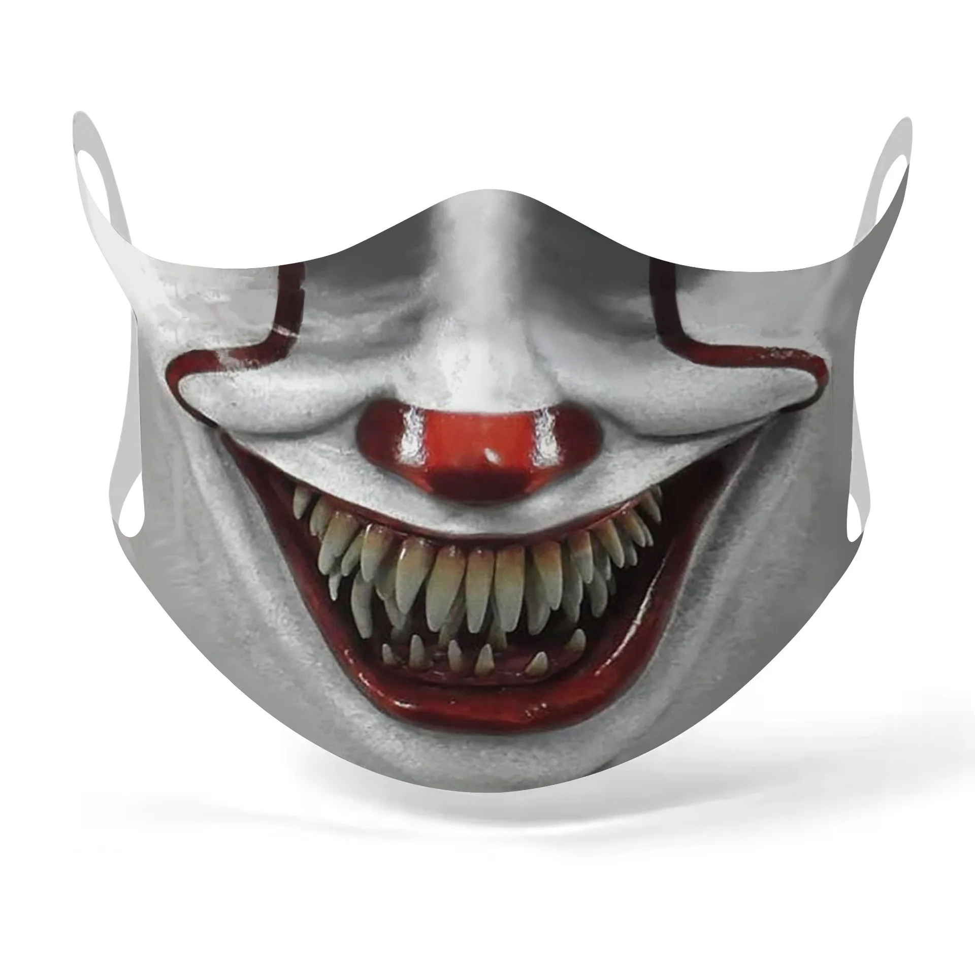 

2021 New 40 Styles Halloween Party Dustproof and Haze Washable Imitation Face Horrible Facial Masks Mouth-muffle for Men Women
