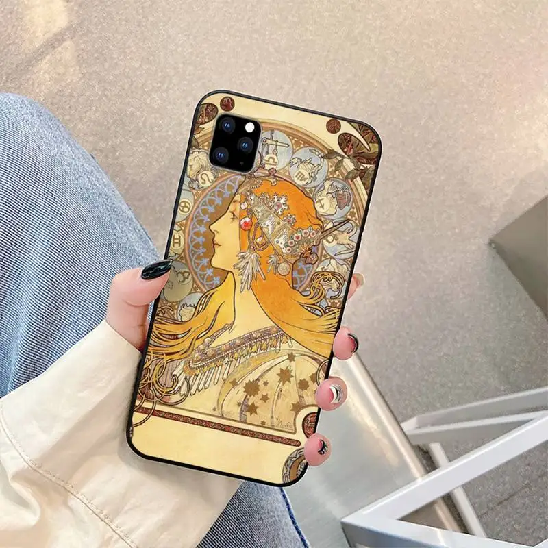 

Hot Art ALPHONSE MUCHA Soft Silicone Phone Case for iphone 6s 7 8 plus xr xs 11 12pro max mini Silicone Fundas Coque
