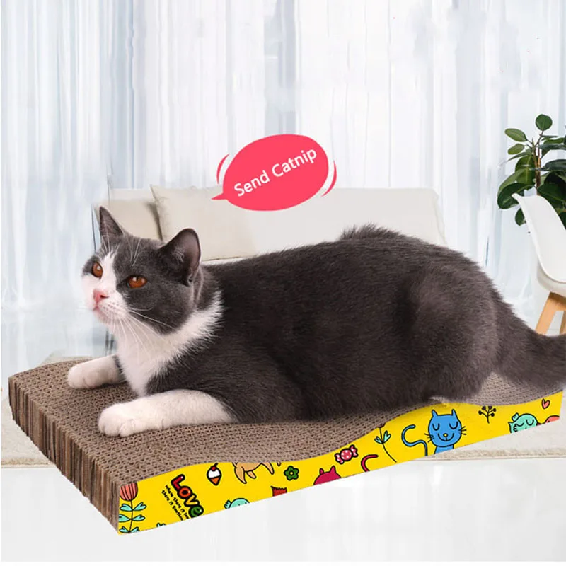 Corrugated Cardboard Cat Toys Cats Scratching Board Claws Grinder Paper Wear-resistant Scratcher Kitten Pets Supplies | Дом и сад