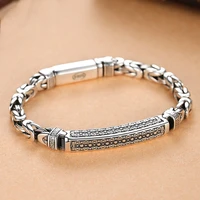 retrosen new silver jewelry mens bracelet personality peace pattern retro hipster key pattern buckle gift accessory