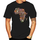 Новая повседневная модная футболка с цветочным принтом, африканская гордость, традиционный этнический узор, Карта Африки, мужские футболки большого размера