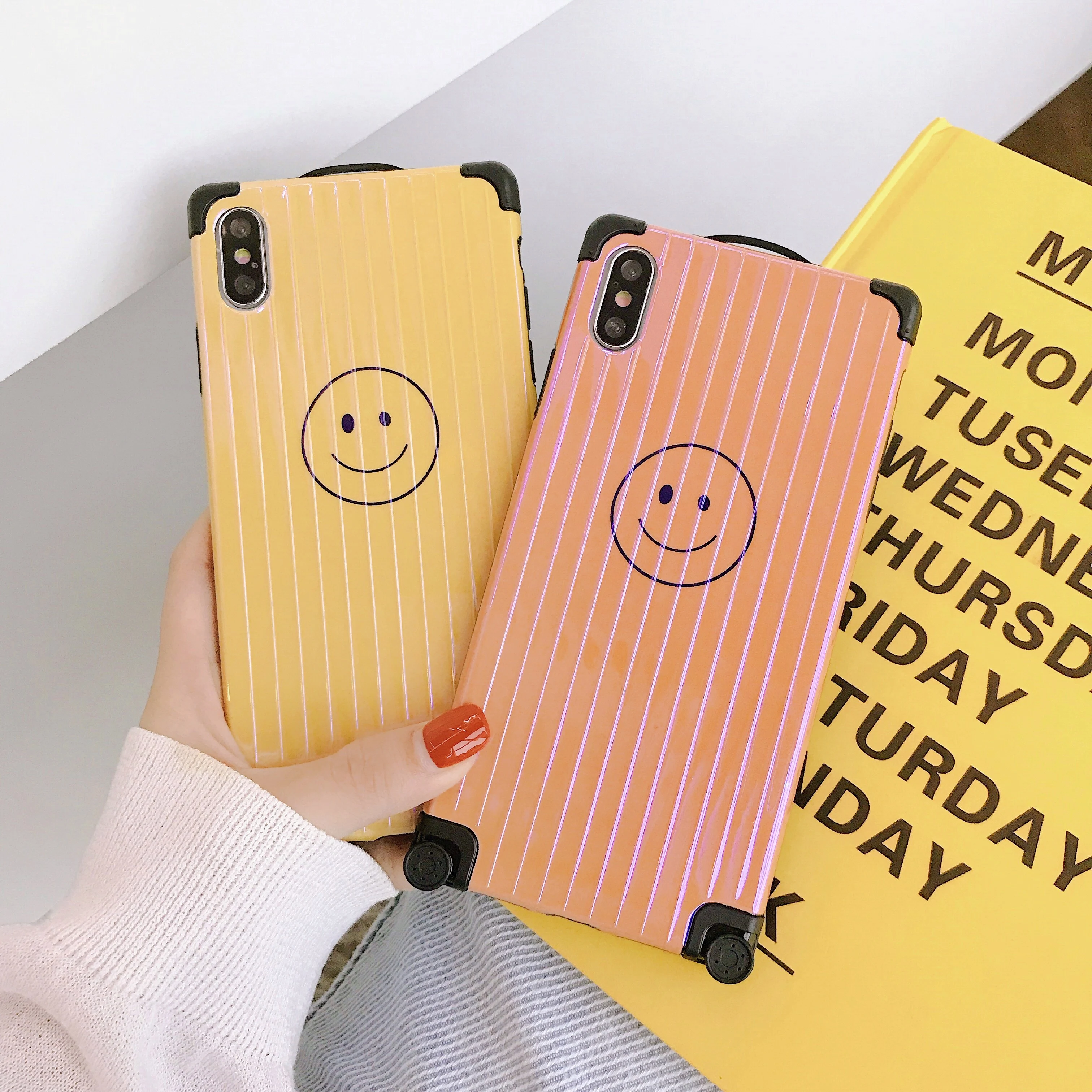 Smiley чехол для iPhone X/XS/XR Пара моделей Blu-Ray 7plus чемодан drop-proof телефона | Мобильные
