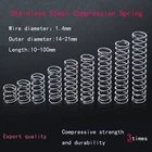 Пружина пружинная компрессионная из нержавеющей стали SUS, диаметр 1,4 мм, Y-образный ротор, возвратная пружина, 10 шт., 304 мм