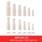 Для выведения токсинов, 40 шт пара 90 мм, 75 мм, 65 мм, 55 мм, 35 мм деревянные колышки для кукол ручной работы DIY пустой древесных бревен куклы для домашнего декора Незаконченный diy Pegdolls