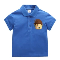polo shirts short sleeve roblox summer baby boys collar tops tees cotton fashion child clothes game figure catoon solid color