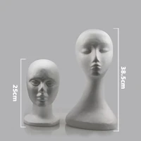 polystyrene styrofoam foam white head model for men and women female mannequin head wigs glasses cap display holder stand model