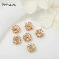 diy jewelry beads accessories brass metal gold plated flower spacer beads for jewellery making