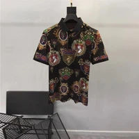 europe style mens high quality t shirt hot fashion print casual tee top c200