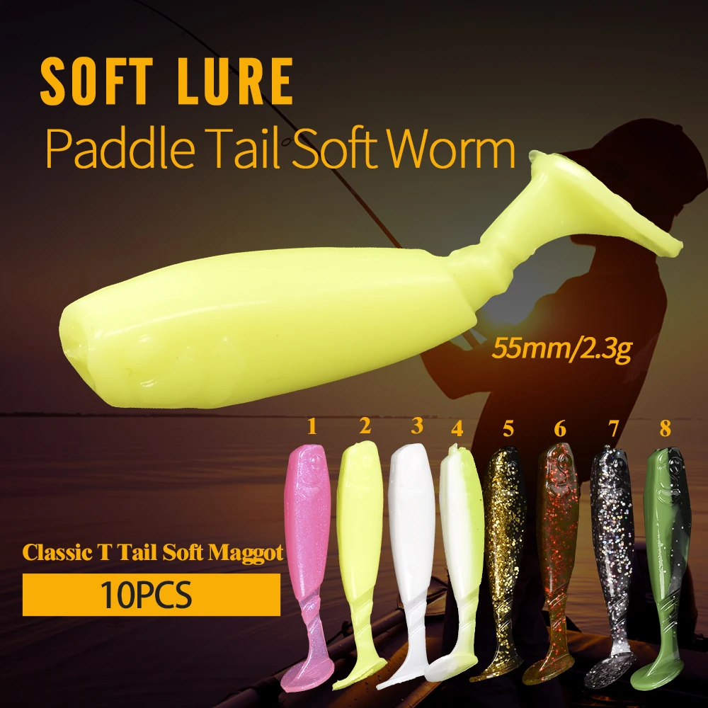 Оригинальная Мягкая приманка Oddfisher T-tail 02 10 шт./лот рыболовные приманки
