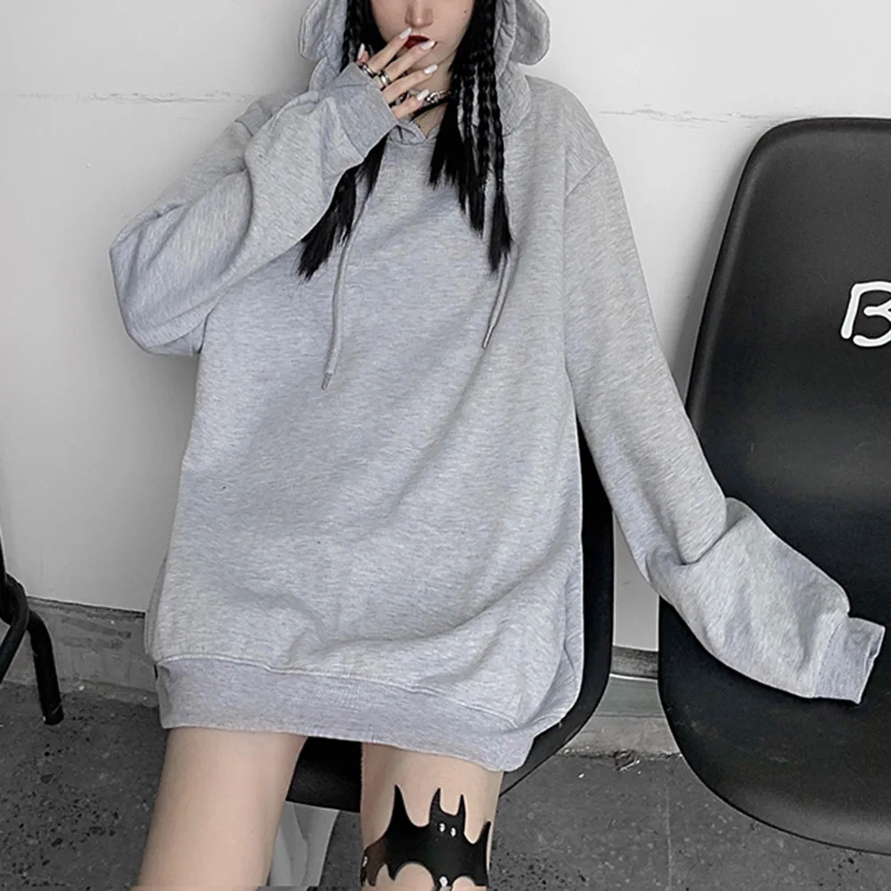 

High Street Hoodie Autumn Winter Fashion Loose Warm Thick Thin Simple Hot Sale Petal With Hood Long Sleeve