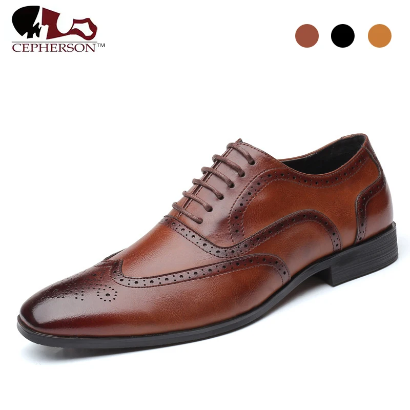 

Oxford Brogue Shoes Man Style Business Fashion Shoe Wedding Men Designer Handmade Dress Formal Best Men Shoes
