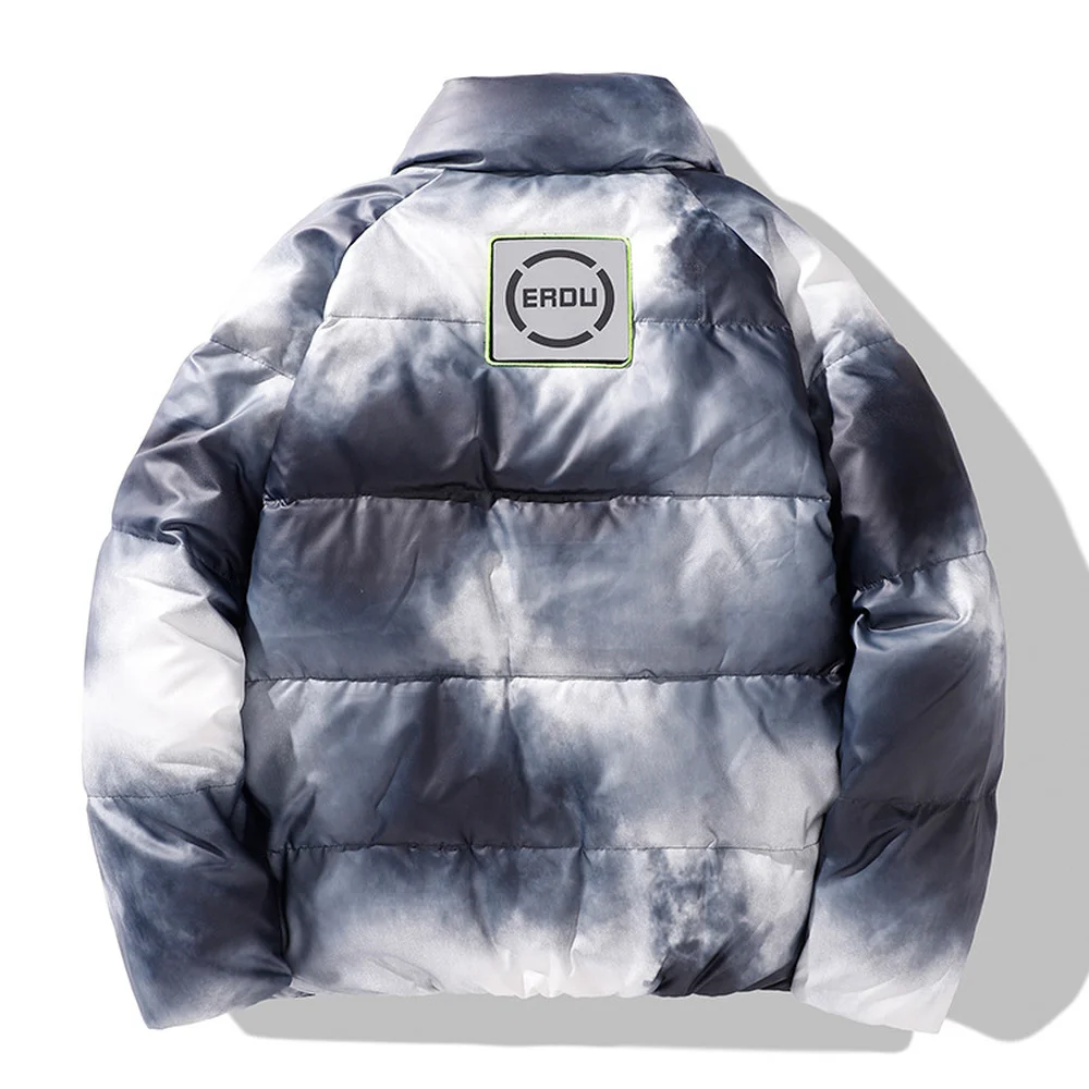 Covrlge Winter Men's Down Jacket New Stand-up Collar Loose Hong Kong Style Ins Tide Brand Tie-dye Down Jacket Coat Male MWY044