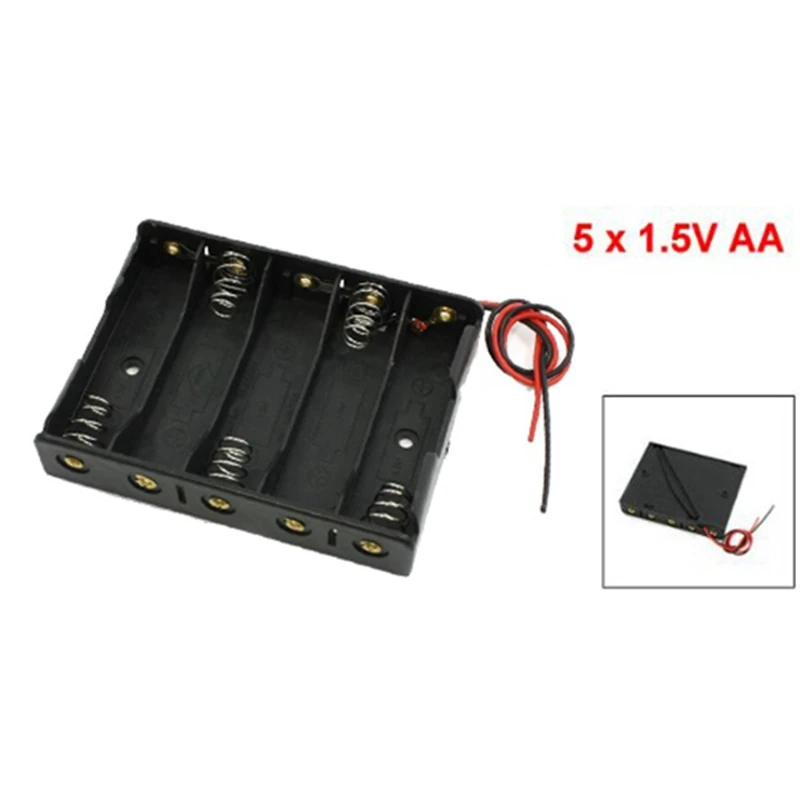 5 Pcs 1.5V AA Battery Slot Holder Case Black &amp 1 LM317 DC-DC 1.5A 1.2-37V Converter Step Down Power Supply Module |