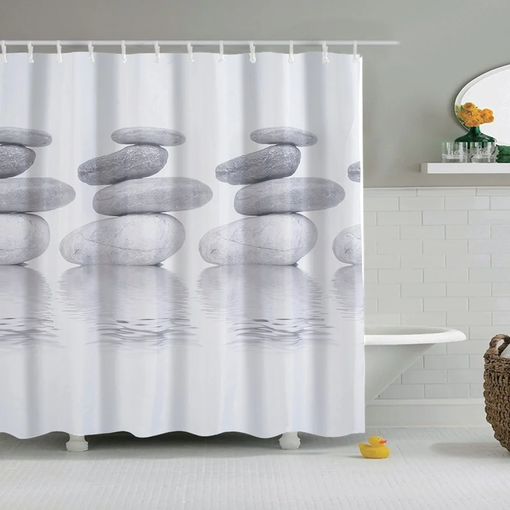 Dafield каменная душевая занавеска булыжник дзен путешествия S Мраморная