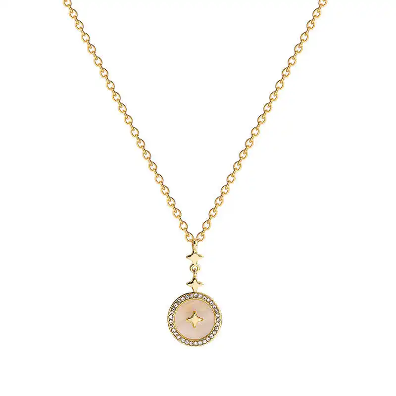 

Jewelry Gift Korean Titanium Steel Design Star Shell Women's Clavicle Chain Simple Female Necklace Bridal Necklaces for Girls