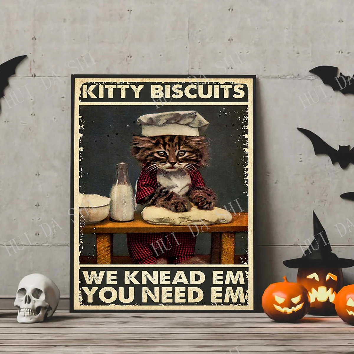 

Kitty Biscuits We Knead em you Need Em Poster, Wall Decoration, Cat Baking art, Cat Shut the fucupcake Kitchen Wall Decor