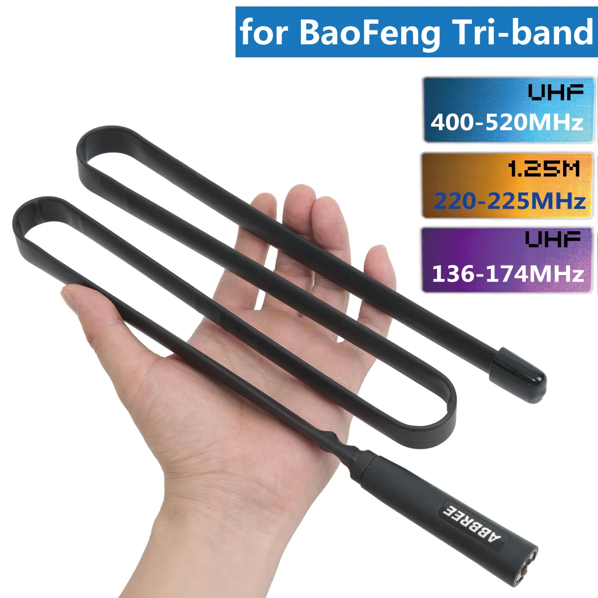 ABBREE Tri-band 144/222/435 МГц Тактический антенна для Baofeng BF-R3 UV-82T UV-5RX3 UV-82X3, BTECH UV-5X3 ветчина