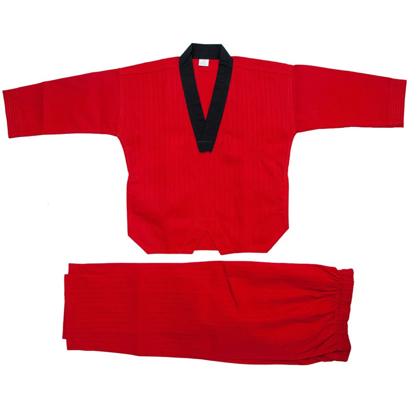 Тхэквондо Униформа добок одежда Черный Взрослый красный TKD каратэ|Прочие