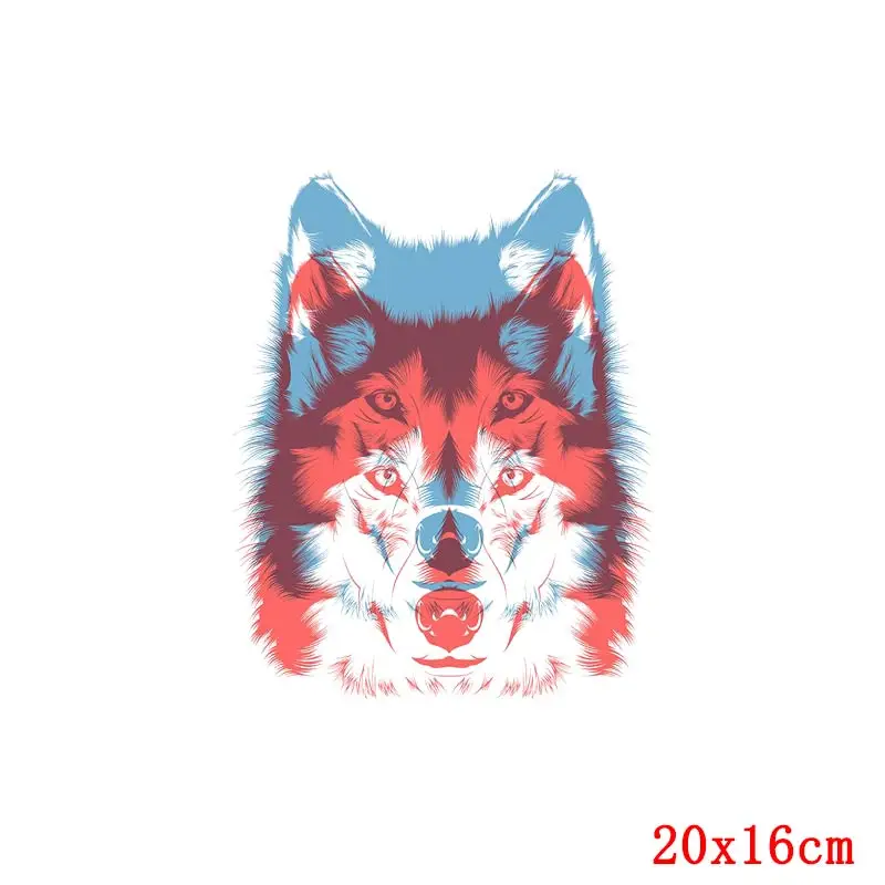 Prajna DIY зимний волк цветные тепловые переводные наклейки Симпатичные нашивки