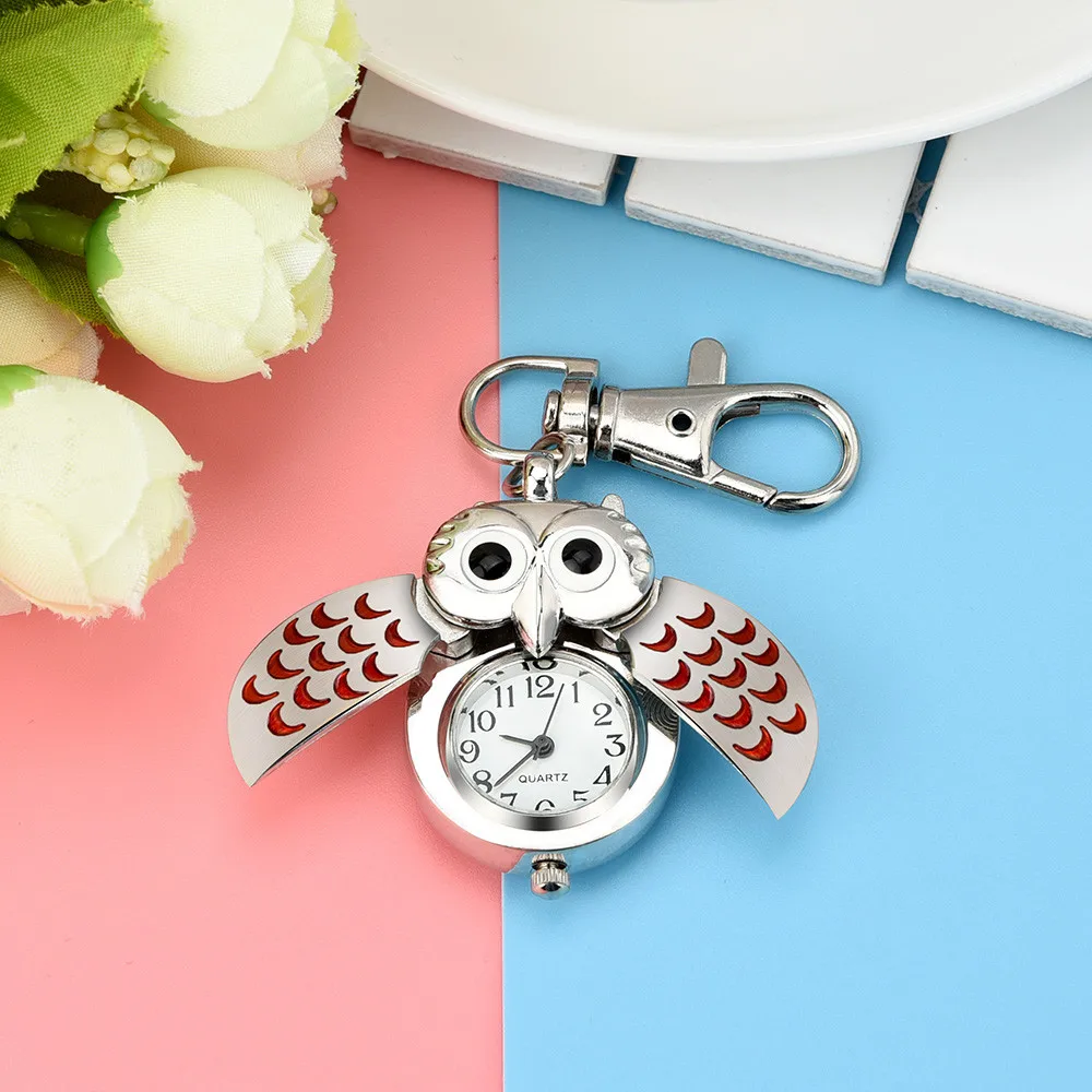 

Simple Watches Ladies Fashion Gorgeous Owl Watch Clip Pocket Keychain Outdoor Sports Hot Sale Wristwatches Relogio Feminino