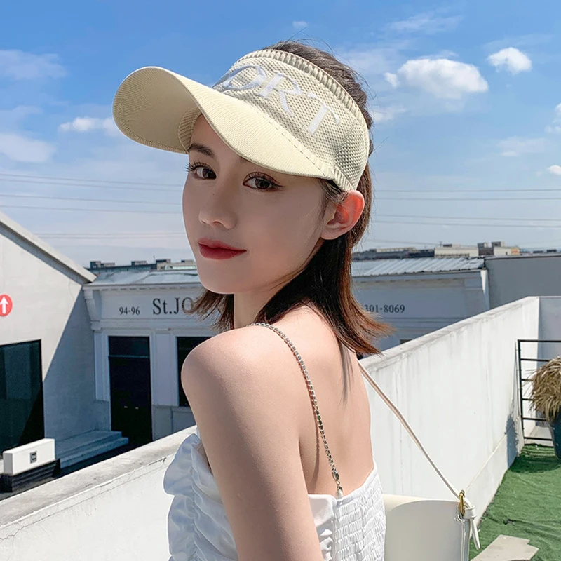 

New Women Adjustable Cotton Anti-UV Top Empty Tennis Golf Running Sunscreen Hat